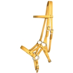 ****PHOTO SAMPLE*** $30 Gold Beta Biothane with Yellow Thread Sidepull headstall -Horse Size
