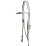 ****PHOTO SAMPLE*** $25 Gray Beta Biothane with Yellow Thread Western Headstall - Horse Size