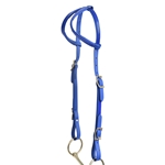 ****PHOTO SAMPLE*** $20 Royal Blue Beta Biothane with Blue Overlay 2 Ear Western Headstall - Horse Size