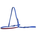 ****PHOTO SAMPLE*** $15 Royal Blue Beta Biothane with Red Red Overlay Jumping Breast Collar - Horse Size