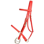 ****PHOTO SAMPLE*** $30 Red Beta Biothane with Green Thread Halter Bridle with Bit Hangers Headstall - Horse Size