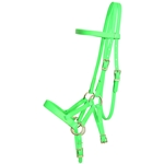 ****PHOTO SAMPLE*** $30 Lime Green Beta Biothane with Yellow Thread Sidepull headstall - Horse Size