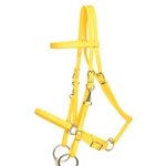 ****PHOTO SAMPLE*** $30 Sunflower Yellow Beta Biothane with Green Thread Halter Bridle with Bit Hangers Headstall - Horse Size