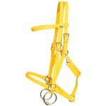****PHOTO SAMPLE*** $30 Sunflower Yellow Beta Biothane with Green Thread Quick Change Halter Bridle Headstall - Horse Size