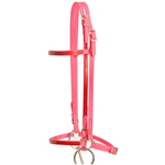 ****PHOTO SAMPLE*** $15 Bubblegum Pink Beta Biothane with Red Overlay Icelandic Bridle - Horse Size