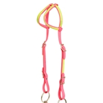 ****PHOTO SAMPLE*** $15 Bubblegum Pink Beta Biothane with Yellow Overlay Two Ear Western Headstall - Horse Size