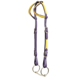 ****PHOTO SAMPLE*** $15 Purple Beta Biothane with Sunflower Yellow Overlay 2 Ear Western Headstall - Horse Size