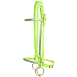 ****PHOTO SAMPLE*** $15 Apple Green Beta Biothane with Gray Overlay Icelandic Bridle Headstall - Horse Size