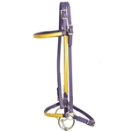 ****PHOTO SAMPLE*** $20 Purple Beta Biothane with Sunflower Yellow Overlay - Horse Size