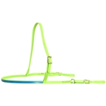 ****PHOTO SAMPLE*** $15 Apple Green Beta Biothane with Blue Overlay Jumping Breast Collar - Horse Size