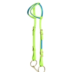 ****PHOTO SAMPLE*** $15 Apple Green Beta Biothane with Blue Overlay Two Ear Western Headstall - Horse Size