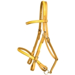 ****PHOTO SAMPLE*** $25 Gold Beta Biothane with Sunflower Overlay Picnic Bridle Headstall - Horse Size