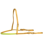 ****PHOTO SAMPLE*** $15 Gold Beta Biothane with Safety Yellow Overlay Jumping Breast Collar - Horse Size