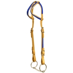 ****PHOTO SAMPLE*** $15 Gold Beta Biothane with Dark Blue Overlay Two Ear Western Headstall - Horse Size