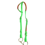 ****PHOTO SAMPLE*** $10 Lime Green Beta Biothane with Red Overlay One Ear Western Headstall - Horse Size
