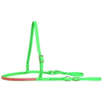 ****PHOTO SAMPLE*** $15 Lime Green Beta Biothane with Pink Overlay Jumping Breast Collar - Horse Size