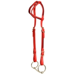 ****PHOTO SAMPLE*** $10 Red Beta Biothane with Burgundy Overlay 2 Ear Western Headstall - Horse Size