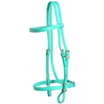 ****PHOTO SAMPLE*** $25 Turquoise Beta Biothane with Yellow Thread English Headstall - Horse Size