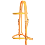 ****PHOTO SAMPLE*** $20 Mango Orange Beta Biothane with Sunflower Yellow English Headstall - Horse Size