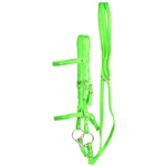 ****PHOTO SAMPLE*** $20 Lime Green Nylon English Bridle & Matching Reins - Horse Size