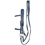 ****PHOTO SAMPLE*** $15 Navy Blue Nylon English Bridle & Matching Reins - Horse Size