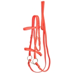 ****PHOTO SAMPLE*** $15 Orange Nylon English Bridle & Matching Reins - Horse Size