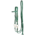 ****PHOTO SAMPLE*** $20 Hunter Green Nylon Western Bridle and Reins - Horse Size