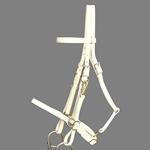 ****PHOTO SAMPLE*** $30 White Beta Biothane with Green Thread Halter Bridle with Bit Hangers Headstall - Horse Size