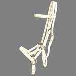 ****PHOTO SAMPLE*** $30 White Beta Biothane with Green Thread Sidpeull Headstall - Horse Size