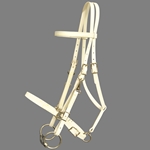 ****PHOTO SAMPLE*** $30 White Beta Biothane with Yellow Thread Halter Bridle with Bit Hangers Headstall - Horse Size