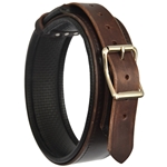 ****PHOTO SAMPLE*** $10 Brown Leather Cribbing Collar with Neoprene - Pony Size