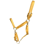 ****PHOTO SAMPLE*** $20 Gold Beta Biothane 5 Snap Convertible Grooming Halter - Horse Size