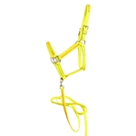 ****PHOTO SAMPLE*** $30 Safety Yellow Beta Biothane with Sunflower Yellow Overlay Halter & Matching Lead - Horse Size