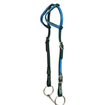 ****PHOTO SAMPLE*** $10 Hunter Green Beta Biothane with Blue Overlay 2 Ear Western Headstall - Horse Size