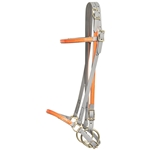 ****PHOTO SAMPLE*** $10 Gray Beta Biothane with Orange Overlay Icelandic Bridle Headstall - Horse Size