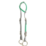 ****PHOTO SAMPLE*** $10 Gray Beta Biothane with Green Overlay One Ear Western Headstall - Horse Size