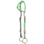 ****PHOTO SAMPLE*** $10 Gray Beta Biothane with Green Overlay 2 Ear Western Headstall - Horse Size