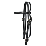 black LEATHER Western Bridle with Snap on Browband 