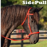 red BETA BIOTHANE 2 in 1 Bitless Bridle