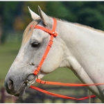 orange BETA BIOTHANE Quick Change Halter Bridle with Snap on Browband