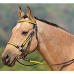 yellow overlay (bright/canary) BETA BIOTHANE with OVERLAY Halter Bridle with Bit Hangers