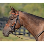 orange overlay (bright/hunters/blaze)  BETA BIOTHANE with OVERLAY Halter Bridle with Bit Hangers