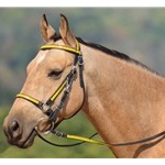 yellow overlay (bright/canary)  BETA BIOTHANE with OVERLAY Halter Bridle with Bit Hangers