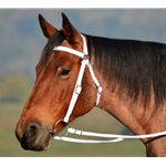 White AUSTRALIAN BARCOO OUTRIDER AUSSIE BRIDLE made from BETA BIOTHANE