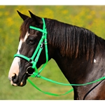 LIME GREEN Traditional HALTER BRIDLE with BIT HANGERS made from BETA BIOTHANE