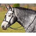 BLACK MEDIEVAL BAROQUE WAR or PARADE BRIDLE with reins Beta Biothane