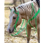 Western Split One or Two ear Bridle Made From Beta Biothane With Shiny Metallic Leather Padding - Two Horse Tack