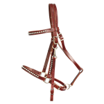 Traditional HALTER BRIDLE with BIT HANGERS made from LEATHER