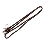 Dark Brown Soft Cotton Rope Horse Riding Reins - Two Horse Tack