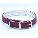 METALLIC LEATHER Padded Dog Collar